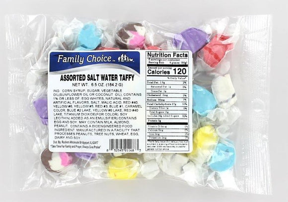 Family Choice 1168 Taffy Candy, Assorted Fruits Flavor, 6.5 oz