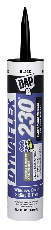 DYNAFLEX 230 18280 Premium Sealant, Black, 1 day Curing, 40 to 100 deg F, 10.1 oz Cartridge