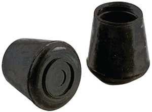 TIP LEG FURN 1-1/8IN BLK RUBB 
