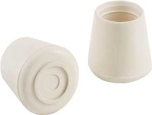 TIP LEG FURN 1-1/4IN WHT RUBB 