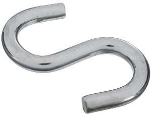 HOOK S STEEL OPEN 3-1/2IN ZINC