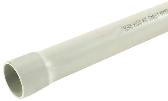 JM Eagle 67504 Conduit, 2-1/2 in, 10 ft L, SCH 40, PVC, Gray