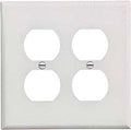 WALL PLATE 2GNG DPLX RECPT WHT