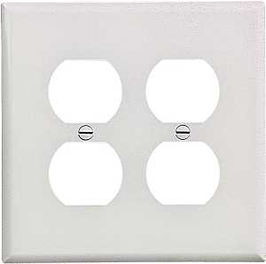 WALL PLATE 2GNG DPLX RECPT WHT