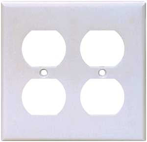 WALL PLATE 2GNG DPLX RECPT WHT
