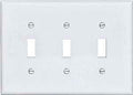 WALL PLATE 3GANG TGL MID WHITE