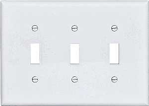 WALL PLATE 3GANG TGL MID WHITE
