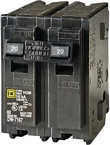 CIRCUIT BREAKER HOM 2P 1IN 20A