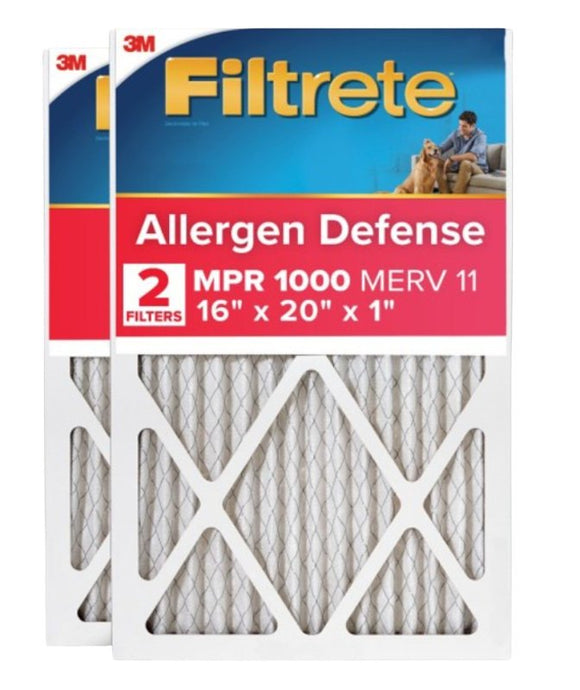 Filtrete 9800-2PK-HDW Air Filter, 1 in Thick, 20 in L, 16 in W, 11 MERV, 1000 um MPR