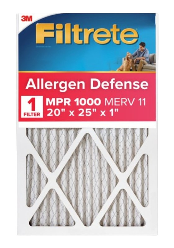 Filtrete 9803-2PK-HDW Air Filter, Electrostatic, 1 in Thick, 25 in L, 20 in W, 11 MERV, 1000 um MPR