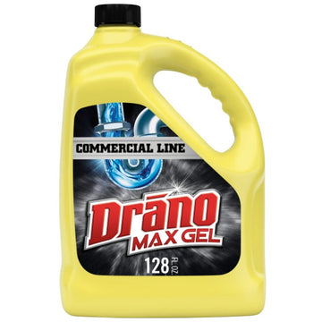 Drano Max Gel 00109 Clog Remover, Gel, Natural, Bleach, 128 oz Bottle