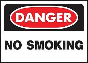 SIGN OSHA DANGER NO SMOKING   