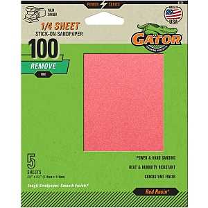 100GRIT PSA 1/4 SHEET 5PK     