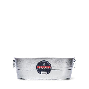 Behrens 00-0V Wash Tub, 4 gal, Steel, Silver, Textured