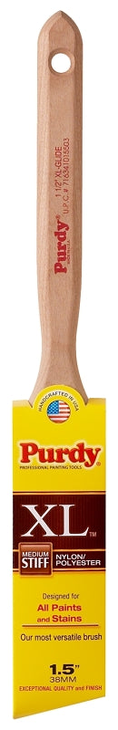Purdy 152315 Trim Brush, Natural Hardwood Handle, 1-1/2 in W, Nylon/Polyester Bristle, Fluted Handle