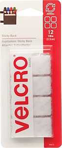 FASTENER VELCRO SQ 7/8IN WHITE