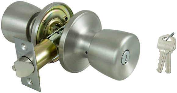 ProSource TS600V-PS Entry Knob, Stainless Steel, Brass, KW1 Keyway, 3 Grade