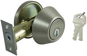 DEADBOLT SNGL CYL 6-WAY SATIN 