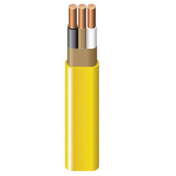 Romex 12/3NM-WGX100 Sheathed Cable, 12 AWG Wire, 3-Conductor, 100 ft L, Copper Conductor, PVC Insulation, Nylon Sheath