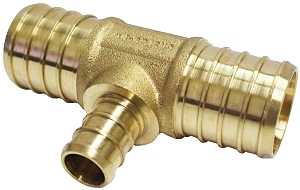 FITTING PEX TEE 1X1X1/2 BRASS 