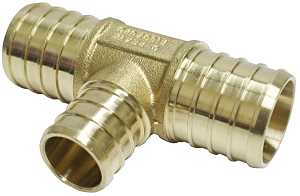 FITTING PEX TEE 1X1X3/4 BRASS 