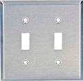 WALLPLATE 2 GANG STAINLESS STL