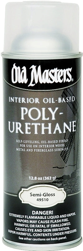 Old Masters 49510 Polyurethane, Semi-Gloss, Liquid, Clear, 13 oz Aerosol Can