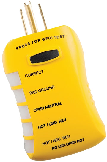 Sperry Instruments HGT6520 Circuit Analyzer Tester, Yellow