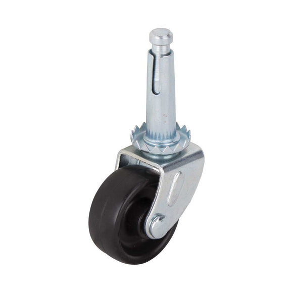 ProSource JC-B05-PS Swivel Caster, 1-1/4 in Dia Wheel, 1-1/4 in W Wheel, Black, 40 lb, Steel Housing Material
