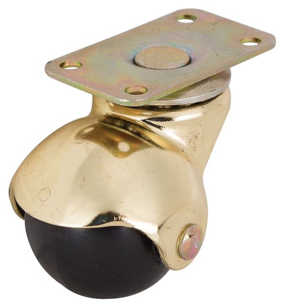 ProSource JC-E01-PS Ball Caster, 1-5/8 in Dia Wheel, 1-5/8 in W Wheel, Polypropylene Wheel, Black, 70 lb