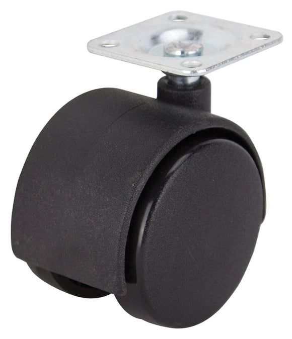 ProSource JC-F04-PS Caster, 2 in Dia Wheel, 47 mm W Wheel, Nylon Wheel, Black, 75 lb, Steel Housing Material