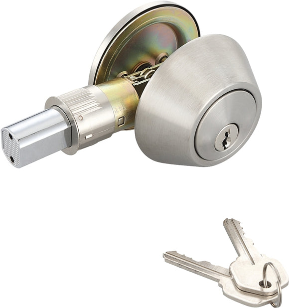 ProSource Signature Series T-D101SS Deadbolt, 3 Grade, Stainless Steel, 2-3/8, 2-3/4 in Backset, KW1 Keyway