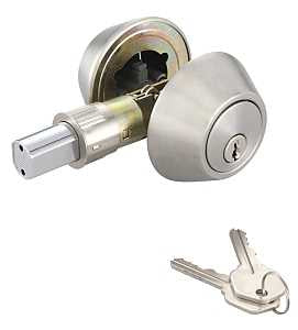MBLE HME DEADBOLT DBLE CYL SS 
