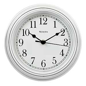 CLOCK WALL RND WHITE 8.5IN    