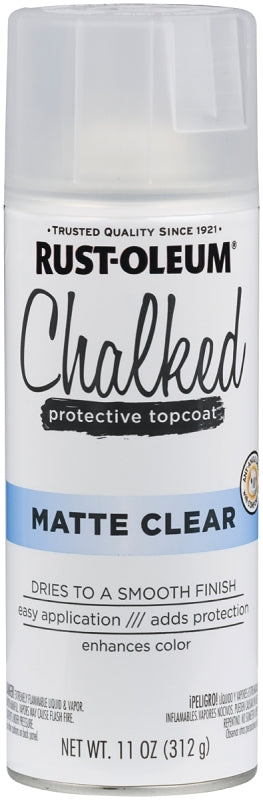 Rust-Oleum 302599 Chalk Spray Paint, Ultra Matte, Clear, 12 oz Can