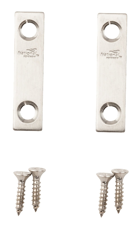 National Hardware N348-359 Mending Brace, 2 in L, 1/2 in W, Stainless Steel, Screw