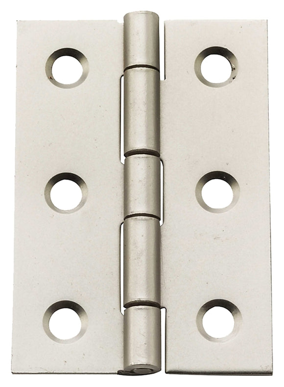 National Hardware N211-015 Decorative Broad Hinge, 2 in H Door Leaf, 3/64 in Thick Door Leaf, Steel, Satin Nickel, 5 lb