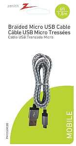 USB MICRO-USB A BRDD BLK 6FT  
