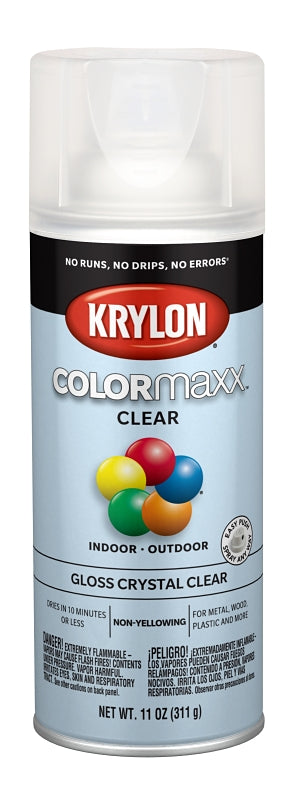 Krylon COLORmaxx™ K05515007 Enamel Spray Paint, Gloss, Clear, 11 oz Can