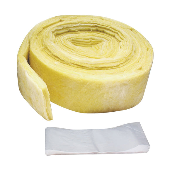 M-D 04929 Pipe Insulation Wrap, 25 ft L, 1/2 in Thick, Fiberglass, Yellow, For: 3 in Pipe/Tube