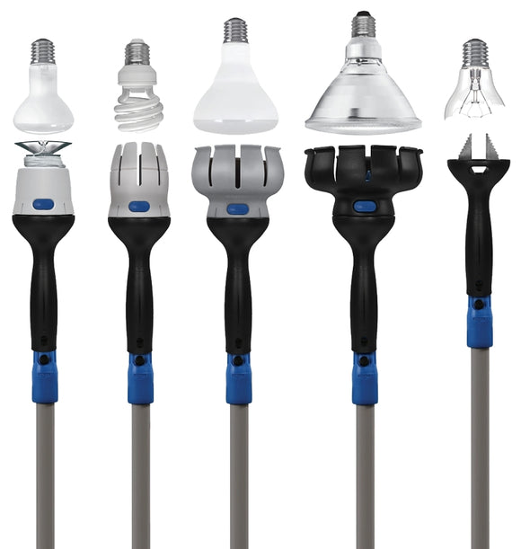 Unger Professional 977001 Light Bulb Changer, 11 ft L Extension, Plastic