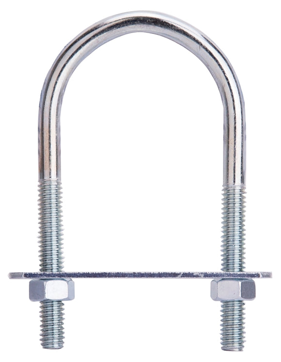 ProSource LR345 U-Bolt, 5/16 in Thread, 2 in L Thread, Steel, Zinc