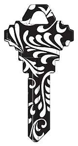 SC1-41 KEYBLANK SWIRL BLK/WHT 