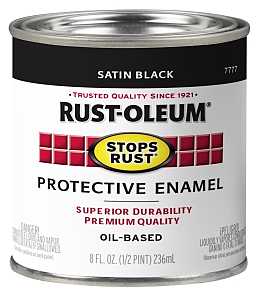 PAINT RUST OBS SAT BLACK 1/2PT