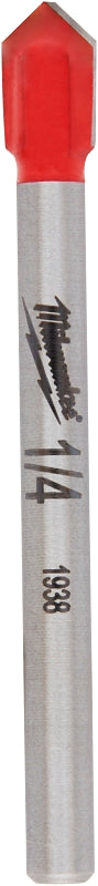 Milwaukee 48-20-8982 Drill Bit, 1/4 in Dia, 2-1/4 in OAL, 5/32 in Dia Shank, Round Shank, Carbide