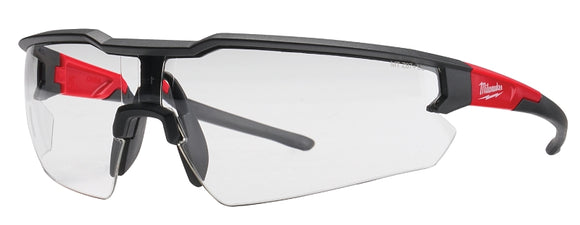 Milwaukee 48-73-2052 Safety Glasses, Unisex, Scratch-Resistant Lens, Polycarbonate Lens, Plastic Frame, Black/Red Frame