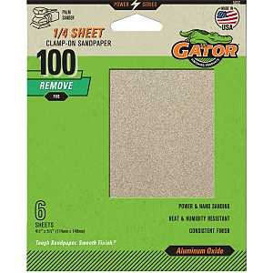 100GRIT ALUM OX 1/4 SHEET 6PK 