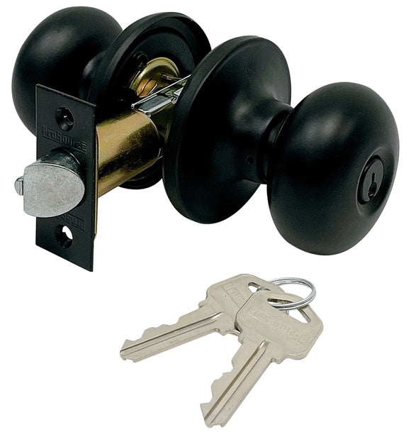 ProSource TFX900BSR4V24 Entry Knob, Knob Handle, Matte Black, Metal, KA3, KW1 Keyway, 3 Grade, Matte Black