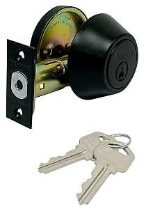 DEADBOLT SINGL CYLINDR MATBLCK