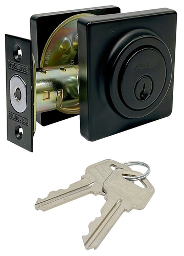 ProSource DD9 Series DD9X91-SP5V24 Deadbolt, 3 Grade, Brass Key Key, Metal, Matte Black, 2-3/8, 2-3/4 in Backset